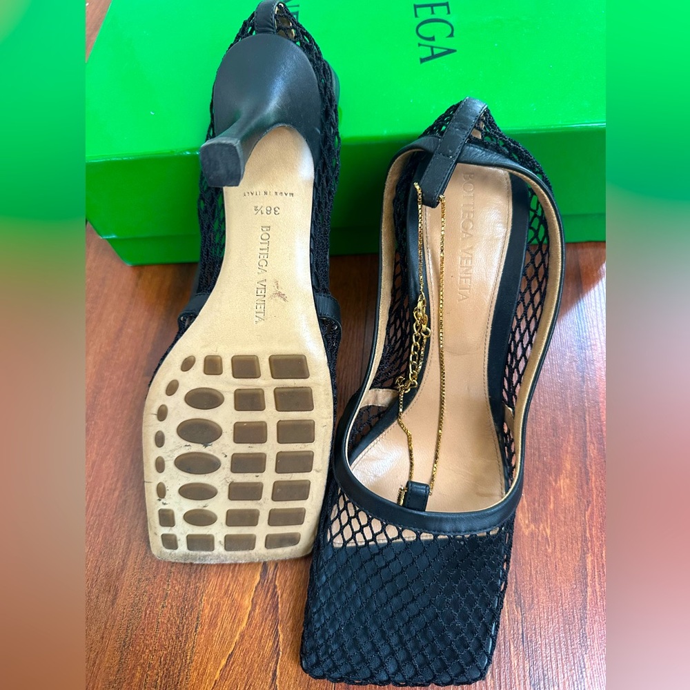 Bottega Veneta Black Mesh Heels